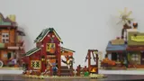 Lumibricks Ranch Duel 14017 integrated into a Western town display.