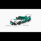 Supercar with dimensions displayed.