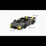 Supercar model with dimensions.