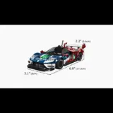 Racing car model with dimensions