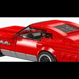 Front-angle view of the vintage car model's windshield and hood.
