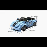 Dimensions of Mould King VW Beetle GT model.